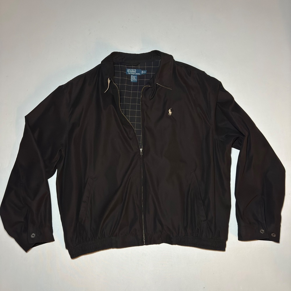 90s Ralph Lauren Harrington Jacket XXL 2 Extra Large Black Plaid Bi Swing Preppy